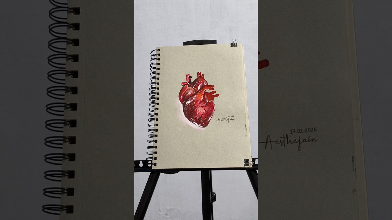 🫀❤️ Acrylic art on grey sheet 🔥