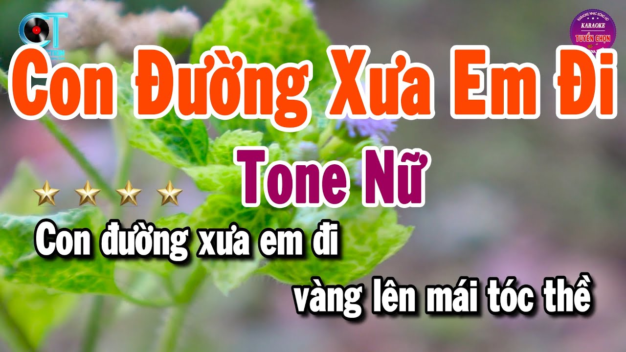 Karaoke Con Đường Xưa Em Đi Tone Nữ Mới | Karaoke Tuyển Chọn