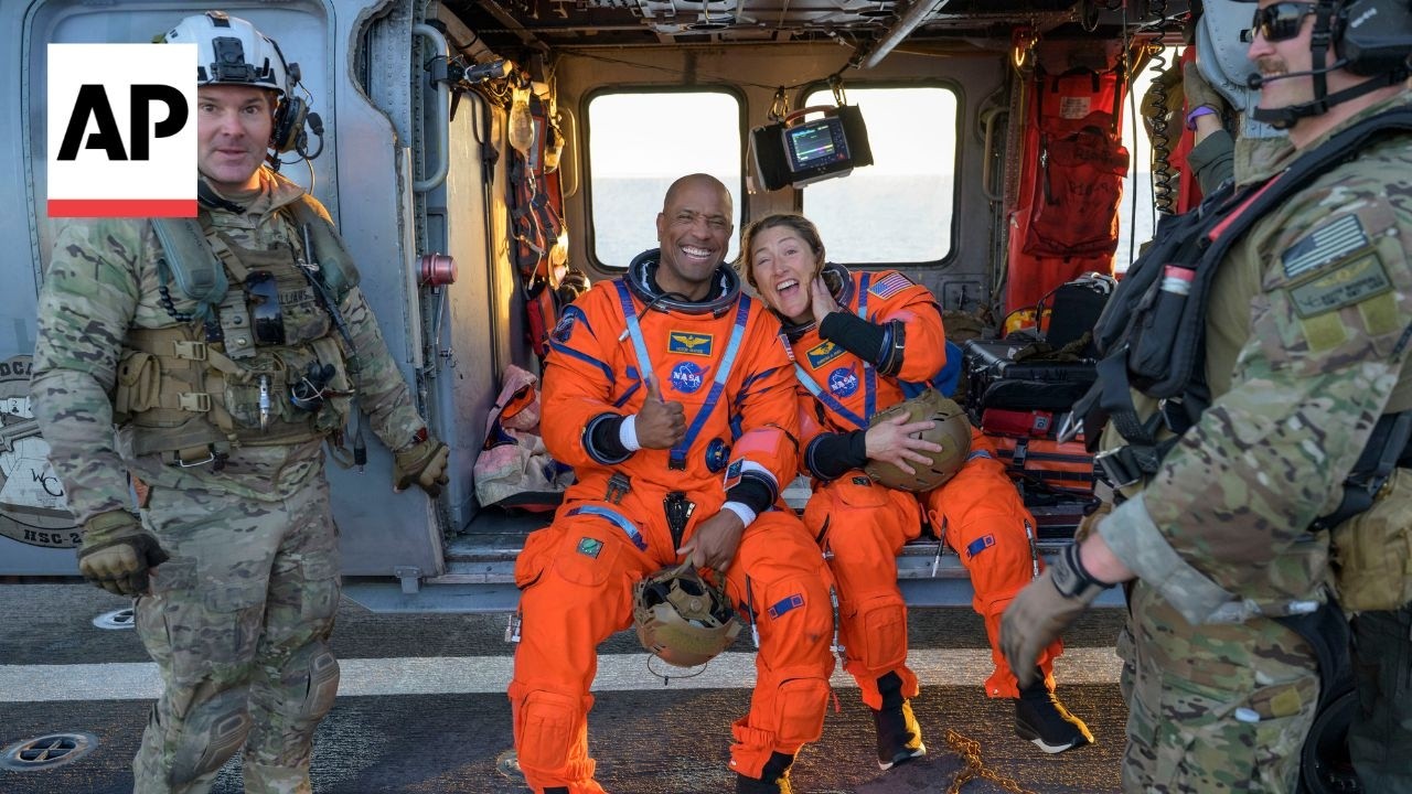 Artemis II astronauts emerge from moon capsule after return to Earth