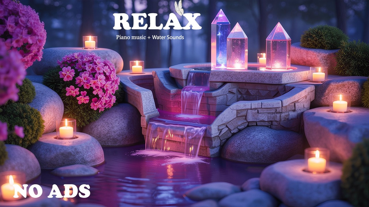 Peaceful Piano with Flowing Water Sounds 🌿 Gentle Healing Music to Ease Anxiety & Bring Inner Calm
