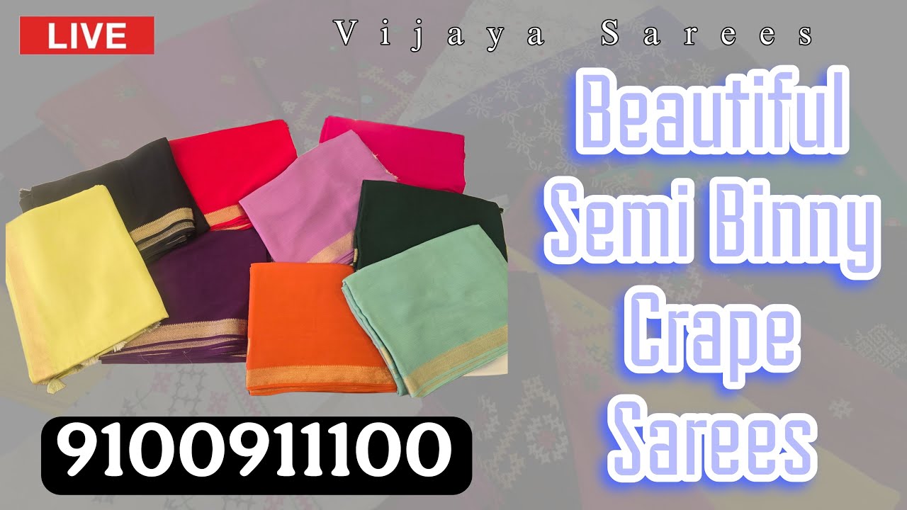 Beautifull Semi Binny Crape Sarees