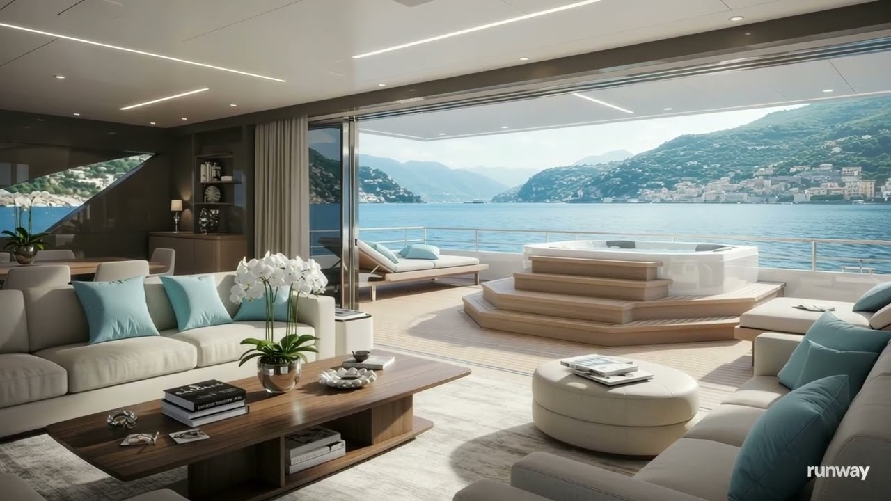 10 Hours 4K Luxury Yacht Ambience | Relaxing Ocean Views & Gentle Waves  | Sleep, Stress Relief