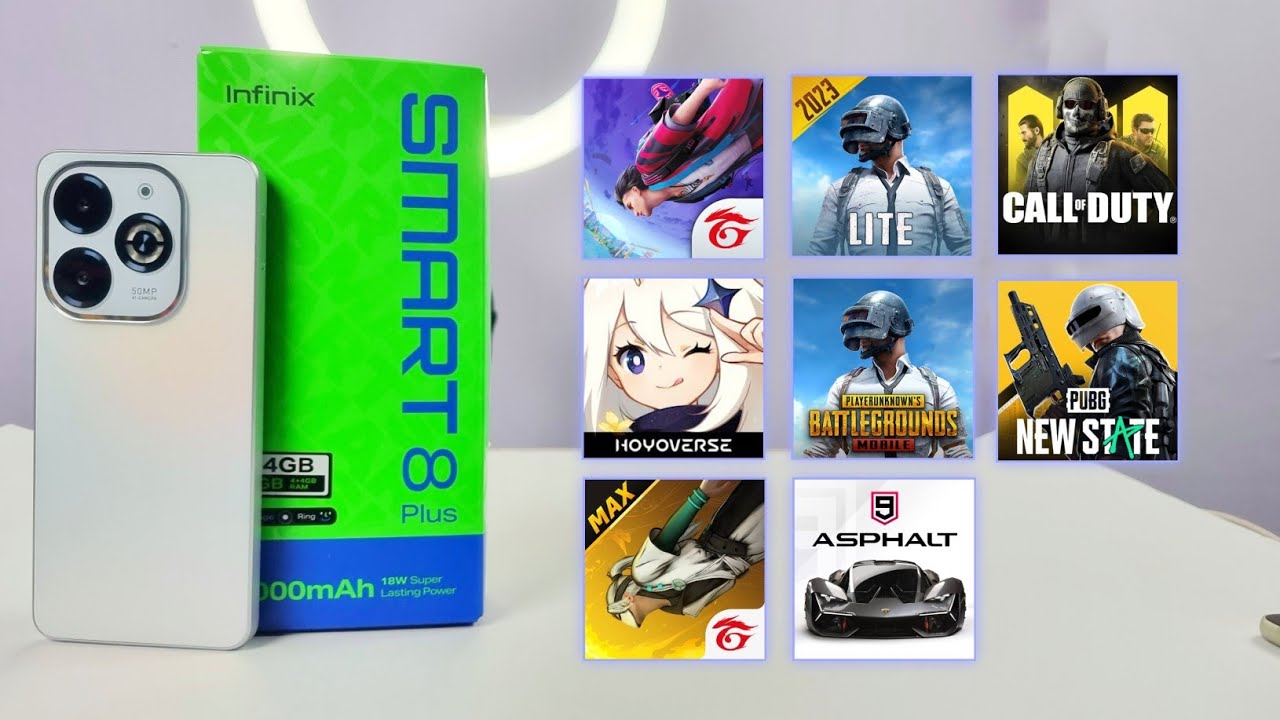 Infinix Smart 8 Plus 4+ Games Test - FreeFire/PUBG/PUBG Lite/ Call Of Duty/Free Fire Max - G36