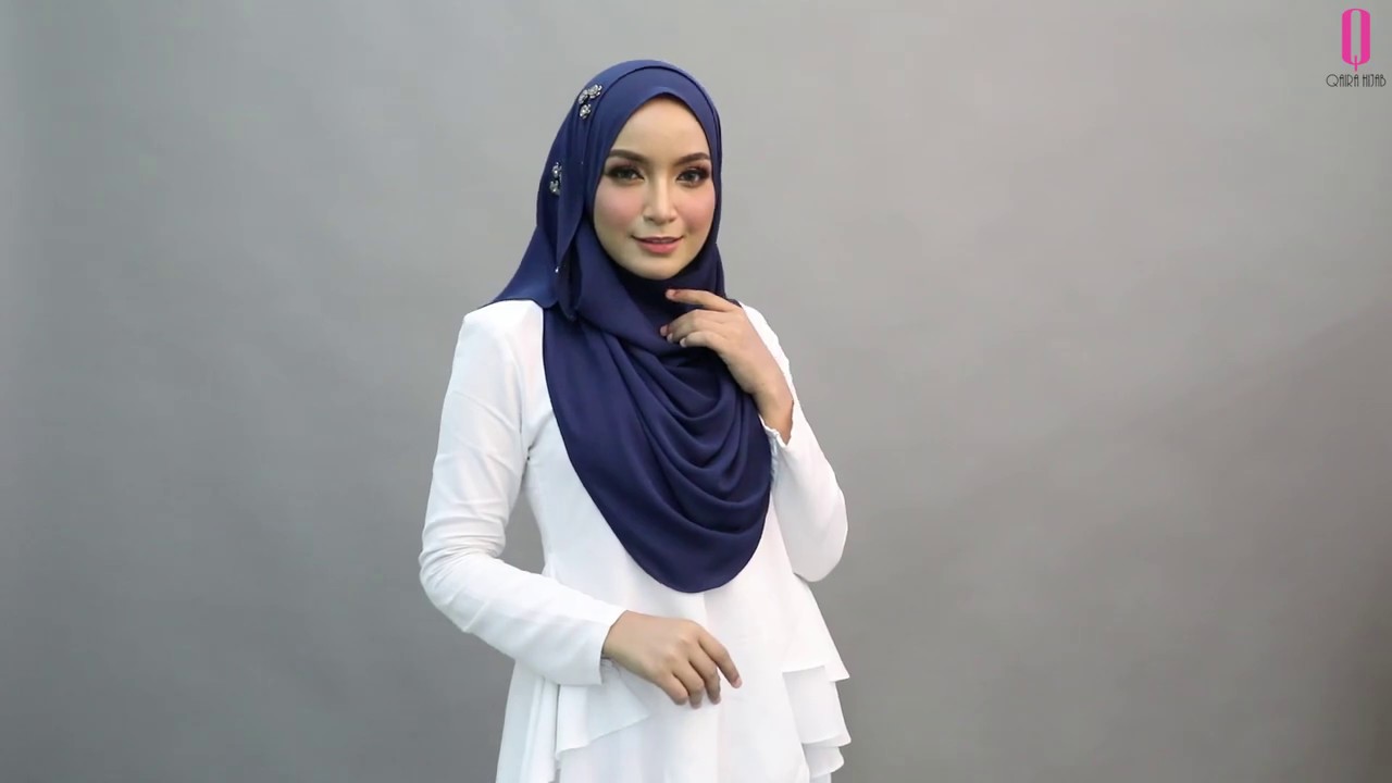 HIJAB TUTORIAL l BUTTERFLY BLACK ROSE SEMI INSTANT SHAWL