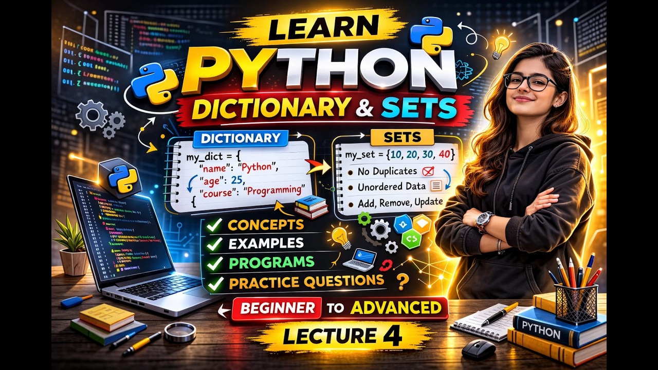 Lecture 4 - Dictionary and Sets || Python series for beginners