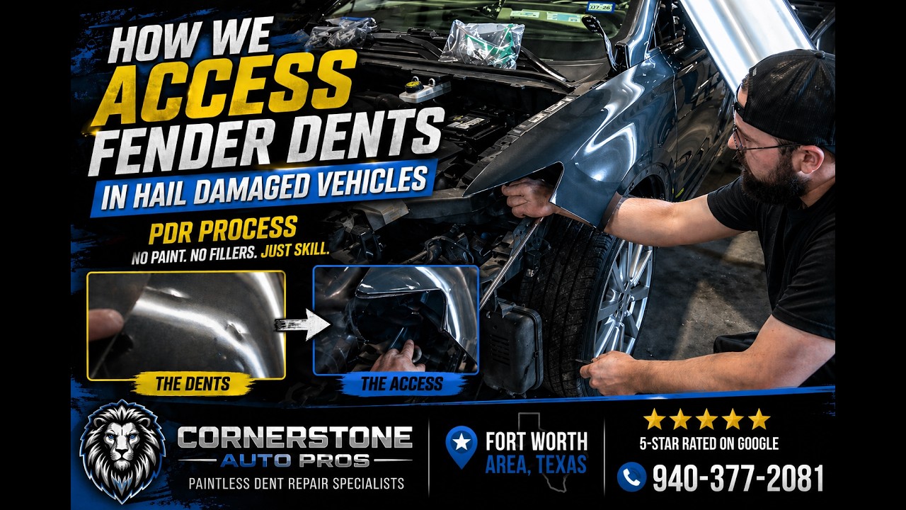 Fender Access for Auto Hail Damage Repair