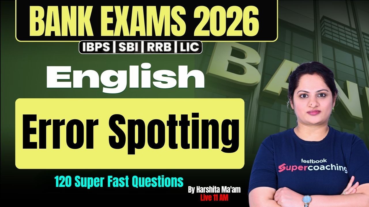 Bank Exam 2026 English | EnglishTop 120 Error Spotting Questions | English by Harshita maam