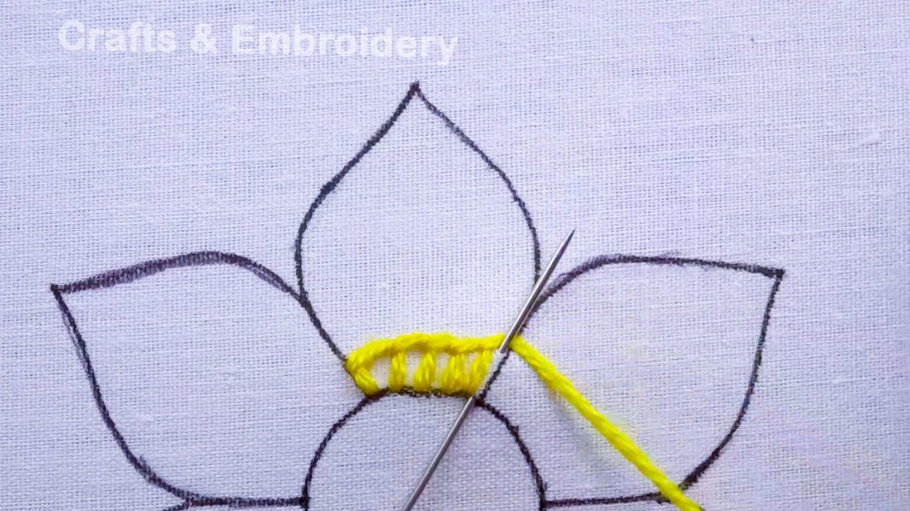 Beautiful Hand Embroidery New Style Unique Flower Embroidery Design With Easy Following Stitch