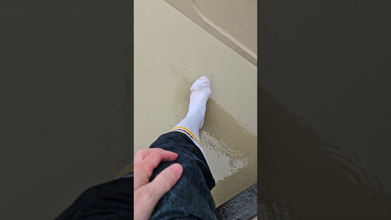 wet and muddy socks