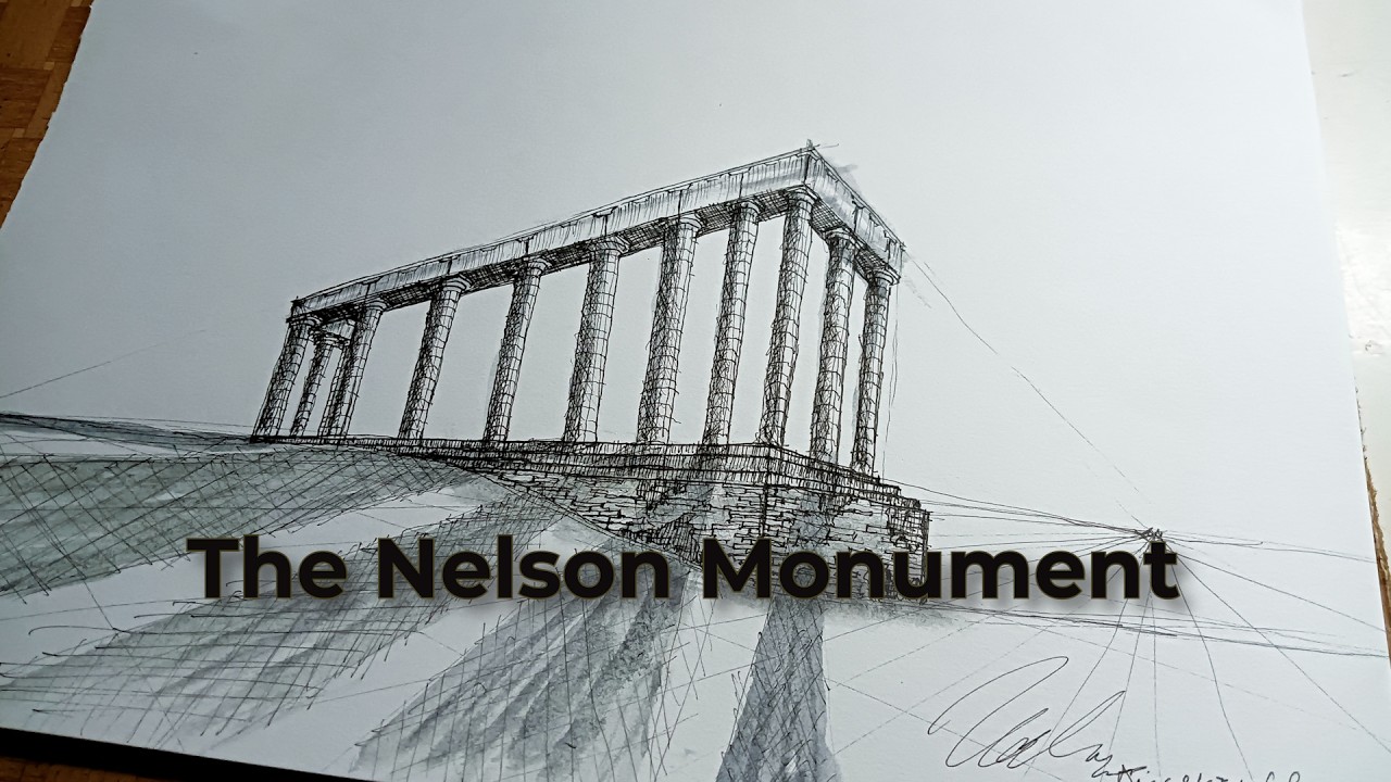 Gambar Perspektif 2 Titik Hilang l The Nelson Monument