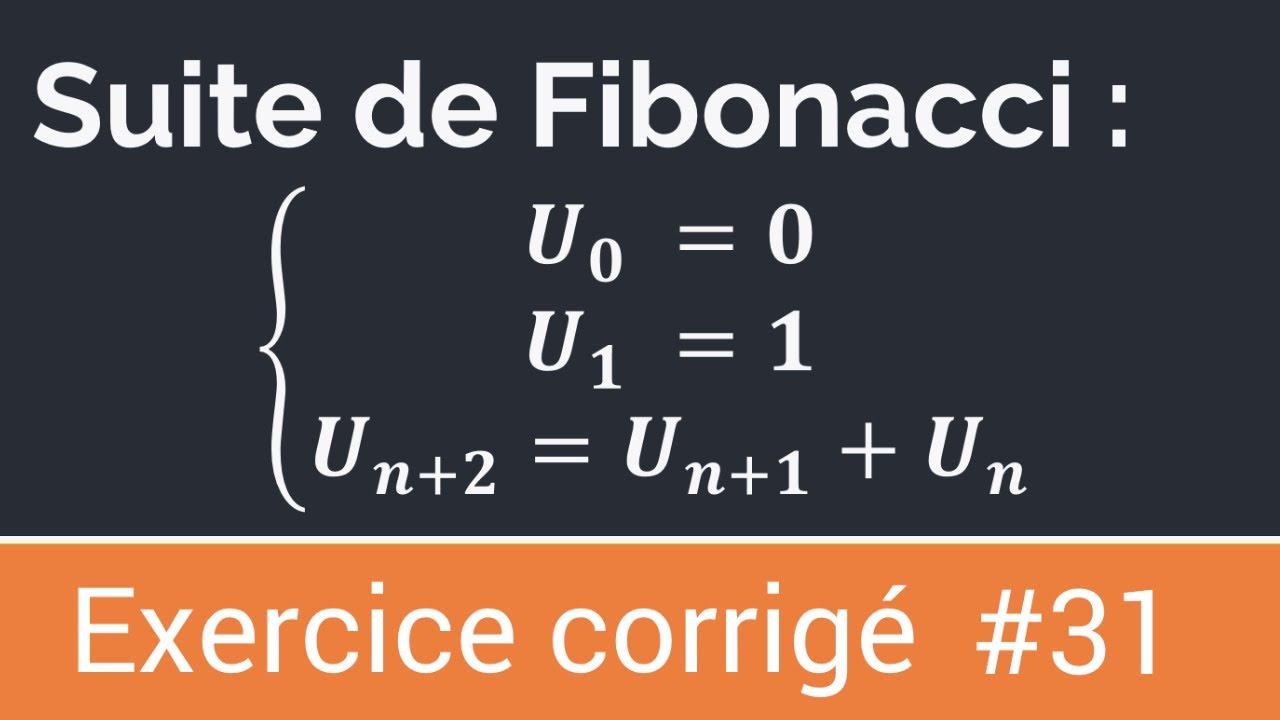 Exercice corrigé #31 : Algorithme qui calcule et affiche les termes de la suite de Fibonacci