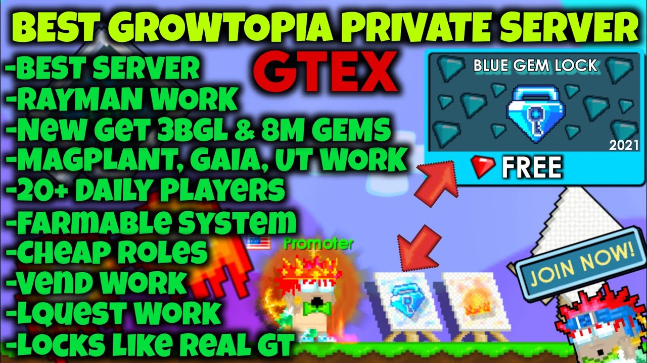 Growtopia Private Server GTEX | Best Server + Free BGL