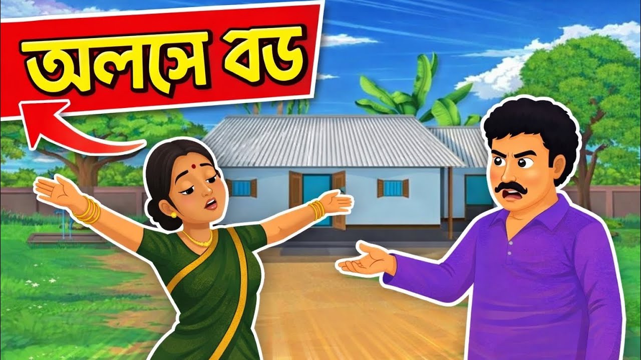 অলসে বউ নিয়ে কি করবো। Bangla cartoon story 💖 #cartoon 