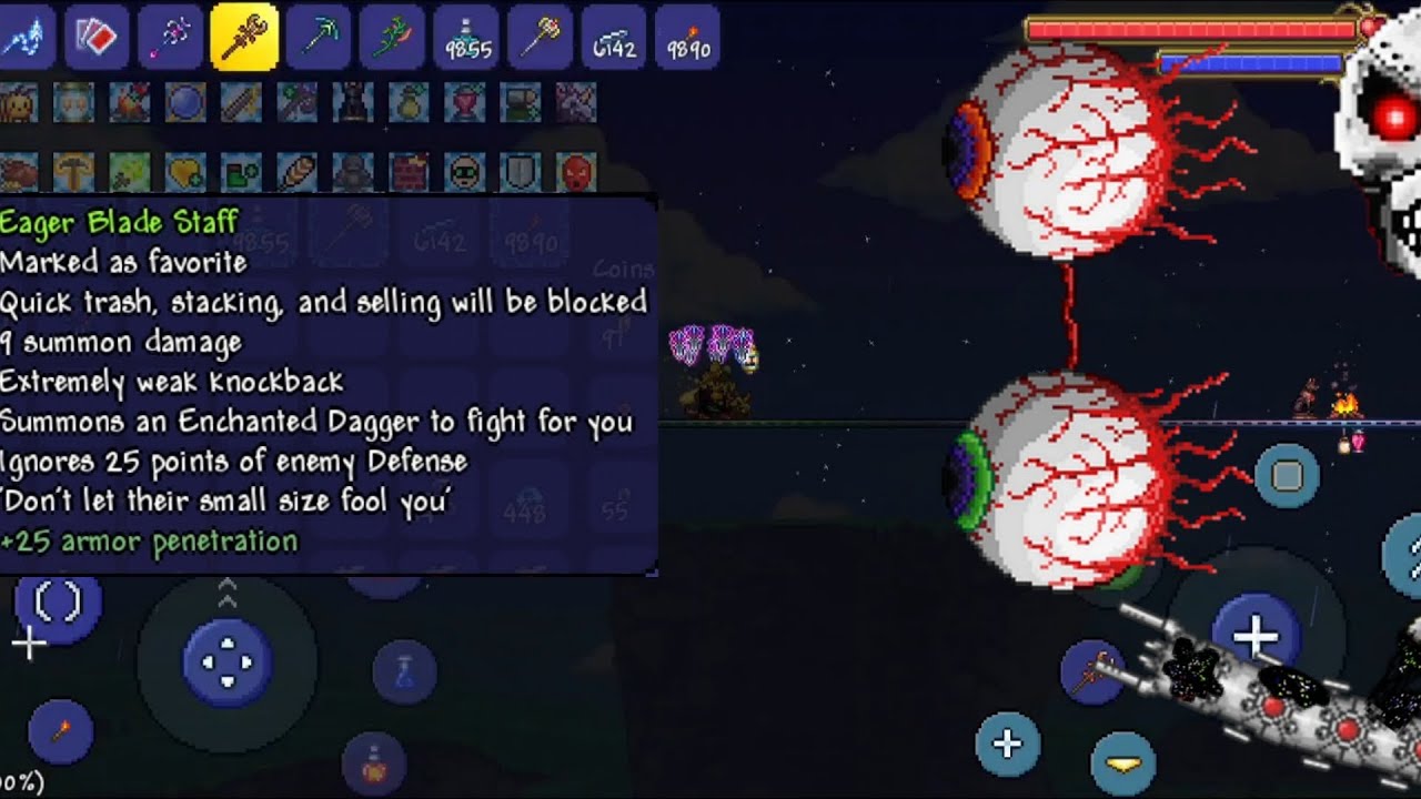 50 armor penetration Blade Staff VS. Mech bosses (Terraria 1.4.5)