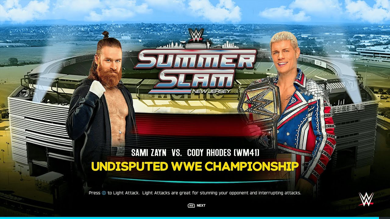 WWE 2K25 — Сами Зейн против Коди Роудса — Матч с лестницами за право стать чемпионом!
