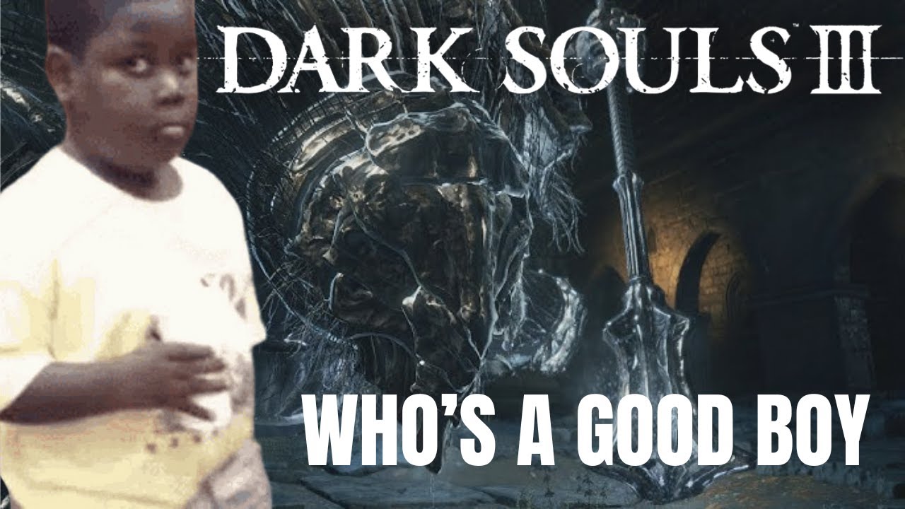 petting the big puppy in DARK SOULS III