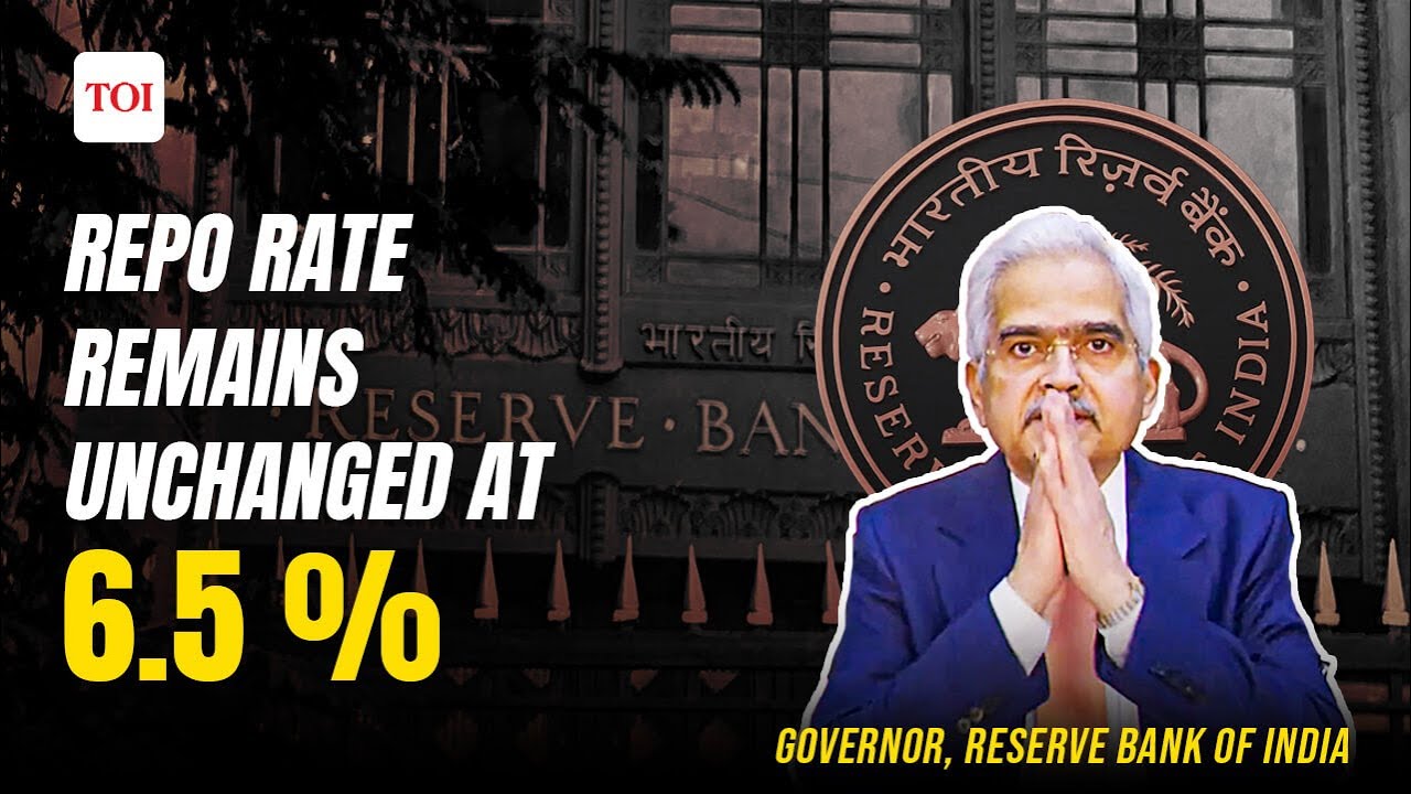 RBI Keeps Repo Rate Unchanged at 6.5%: Borrowers Breathe a Sigh of Relief #shaktikantadas #rbi