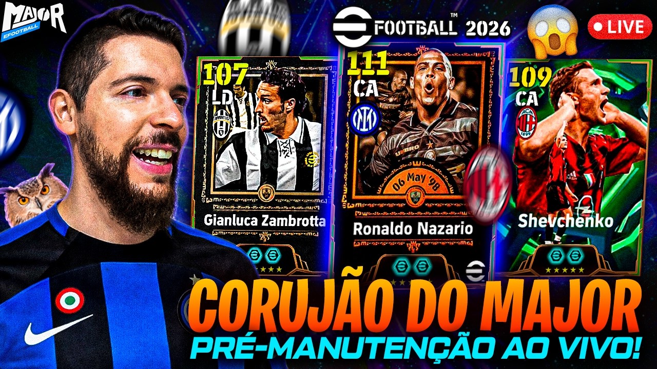 🔥 CORUJÃO com MaJor – Madrugada Insana de Builds + Reagindo AO VIVO às Novidades do eFootball 2026!
