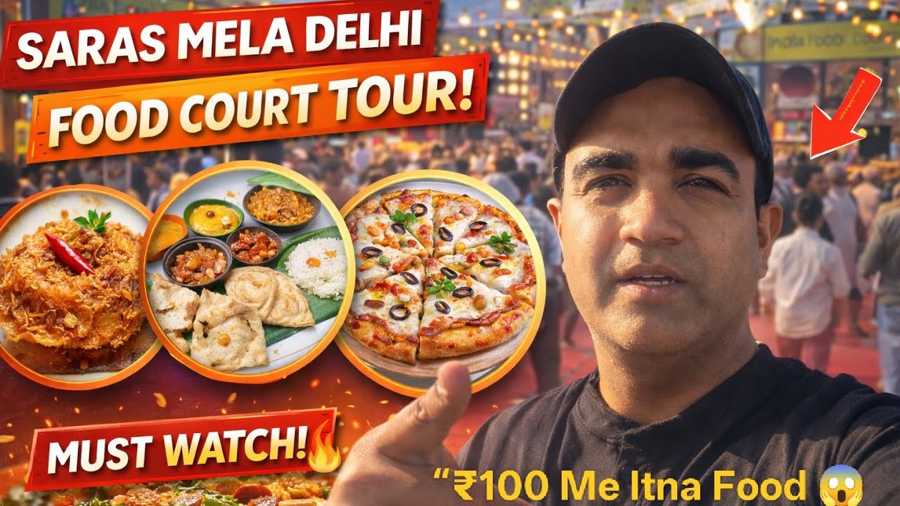 ₹50–₹100 Me Itna Saara Food 😱 | Saras Mela Delhi Food Court Tour | Street Food Heaven part 1👍