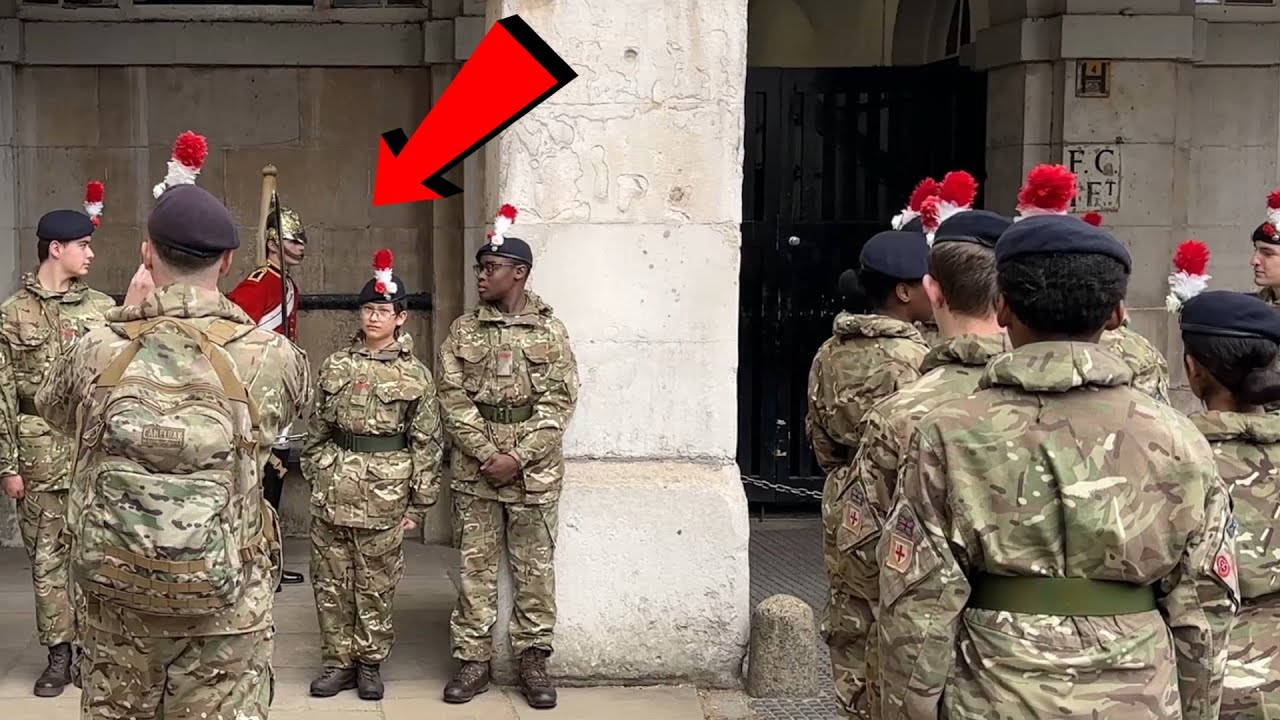 GET BACK! Kings Guard Shouts At Army Cadets Trying To Trespass!