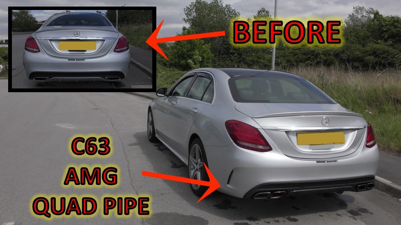 Установка диффузора C63 Quad Pipe на мой Mercedes Benz W205 C-класса 2016 года: часть 3
