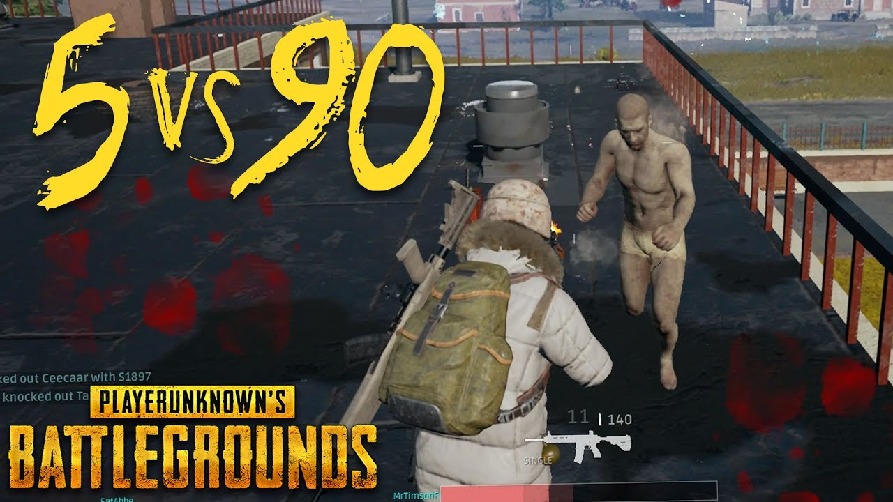 5 SURVIVORS VS 90 ZOMBIES | PLAYERUNKNOWN'S BATTLEGROUNDS med Tejbz & The Jnx