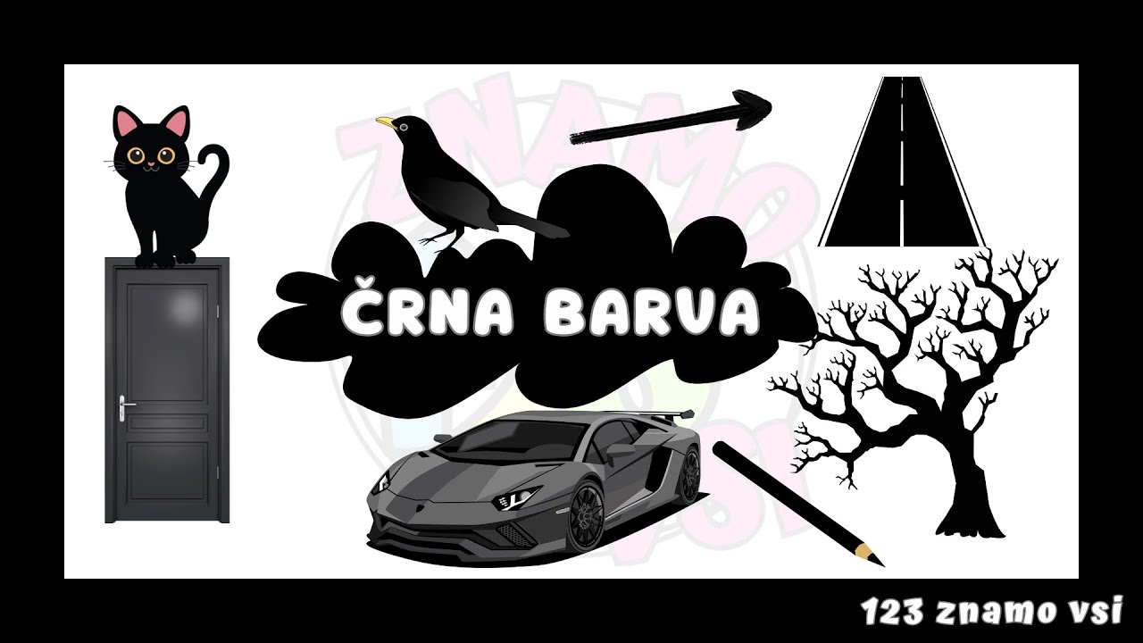 BARVE | Učenje barv | ČRNA BARVA | @123 znamo vsi