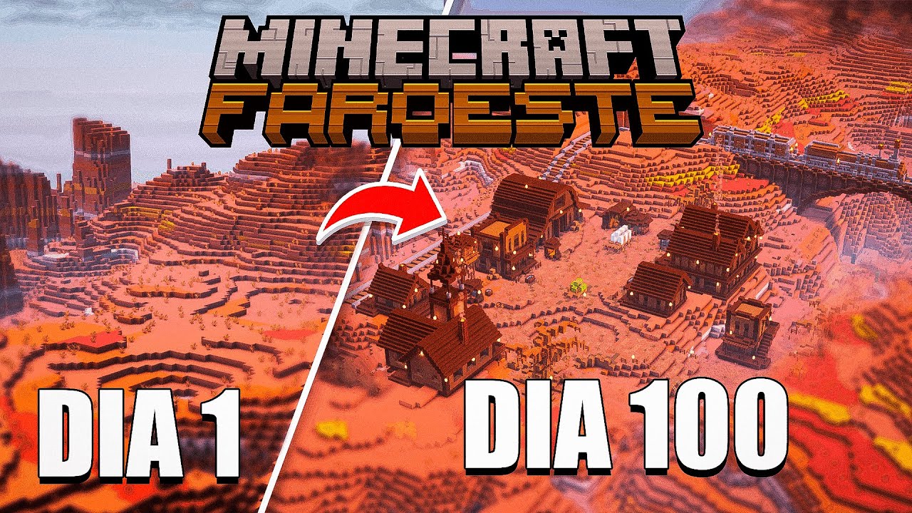 PASSEI 100 DIAS CONSTRUINDO no BIOMA de MESA no MINECRAFT!