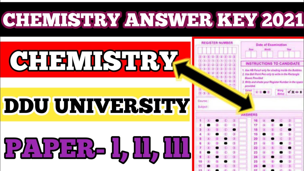 DDU bsc 2nd Year Chemistry Answer Key,Chemistry Answer Key 2021,B.Sc Chemistry Answer Key, Chemistry