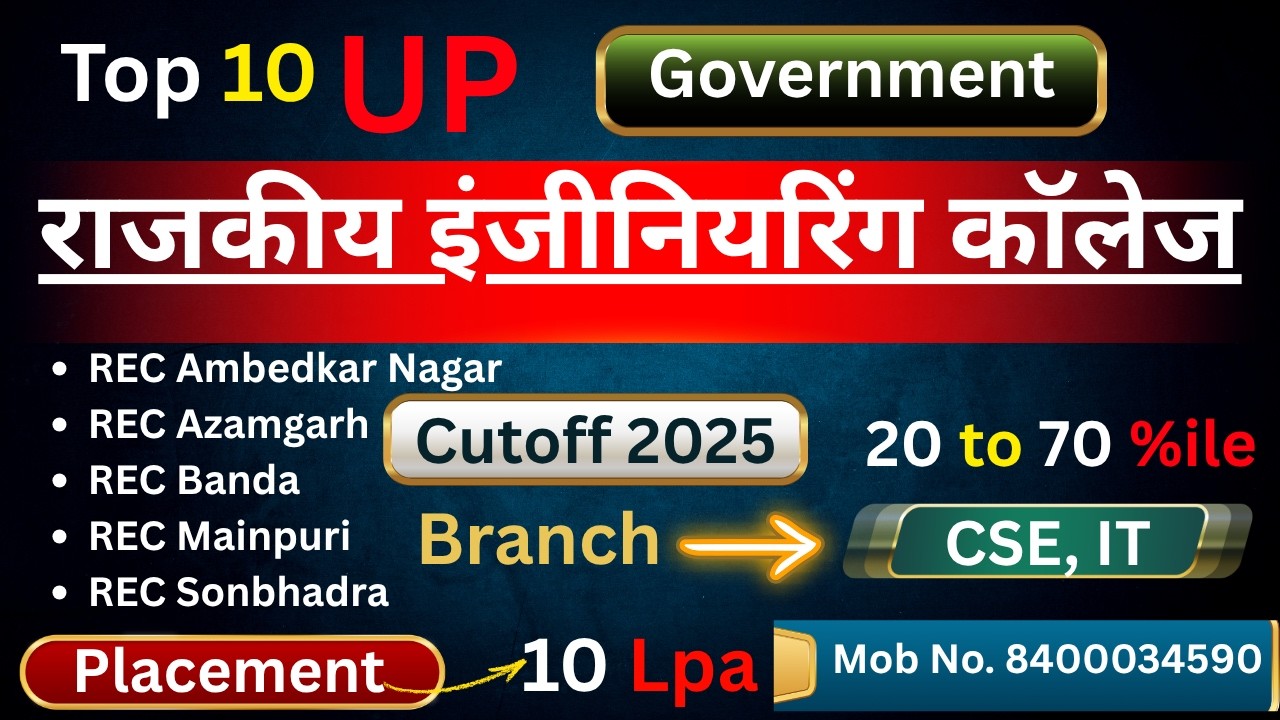 🔥 Top 10 Govt. Engineering Colleges in Uttar Pradesh 2025 | 🎯 Fees, Placements & Cutoff #BTech
