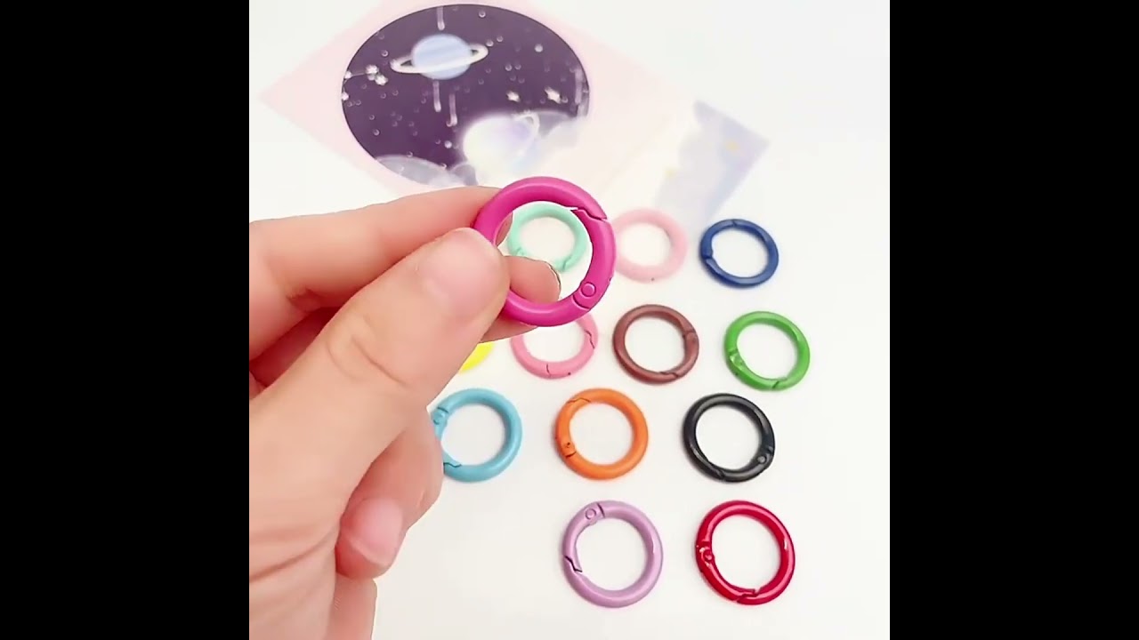 Mixed Color Metal Spring O Rings Round Carabiner Keyring Snap Clip Trigger Spring Keyrings Buckle