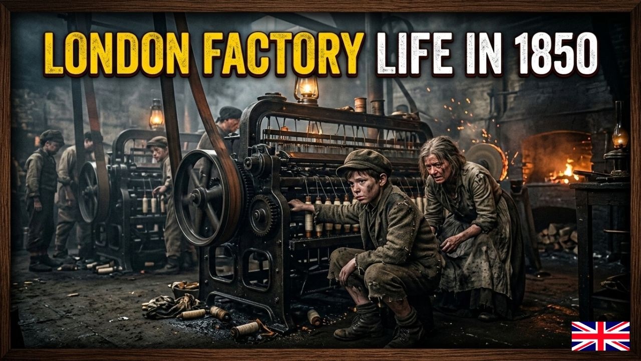 London Factory Life in 1850🚀 || 14-Hour Shifts & Deadly Machines ||The Dark Cost of the Industrial✅
