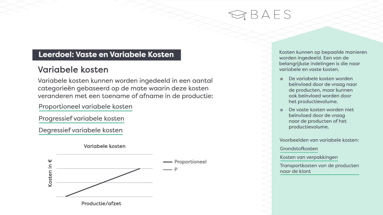 Vaste en variabele kosten - BAES Education