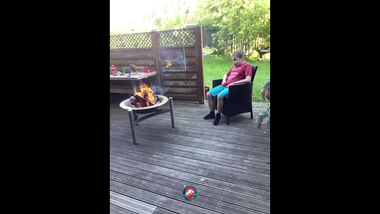 Jurassic World alive AR me and scorpius rex gen 3 with bonfire 🔥😊
