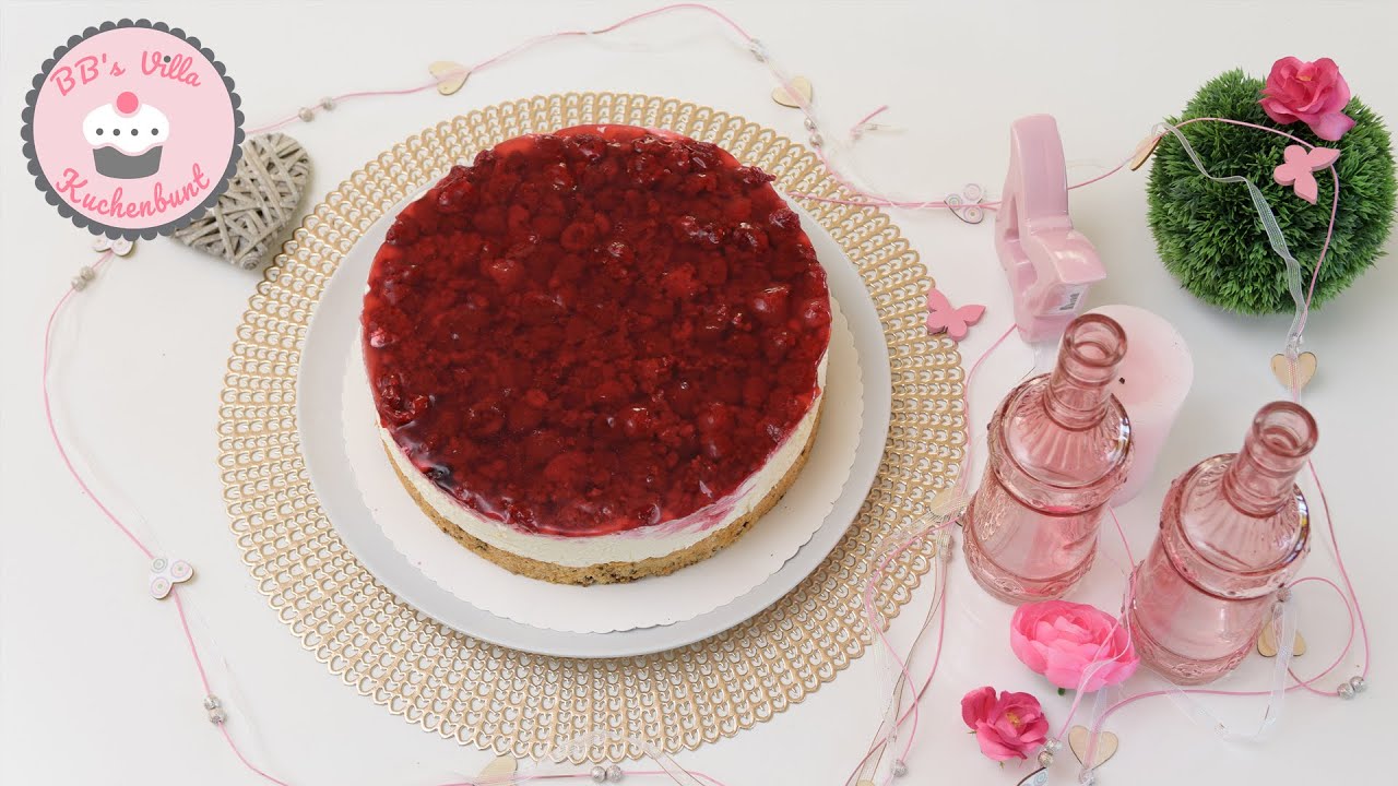 Beste Himbeertorte mit Nussboden #Himbeertorte #Sahneschmandtorte #ohneGelatine