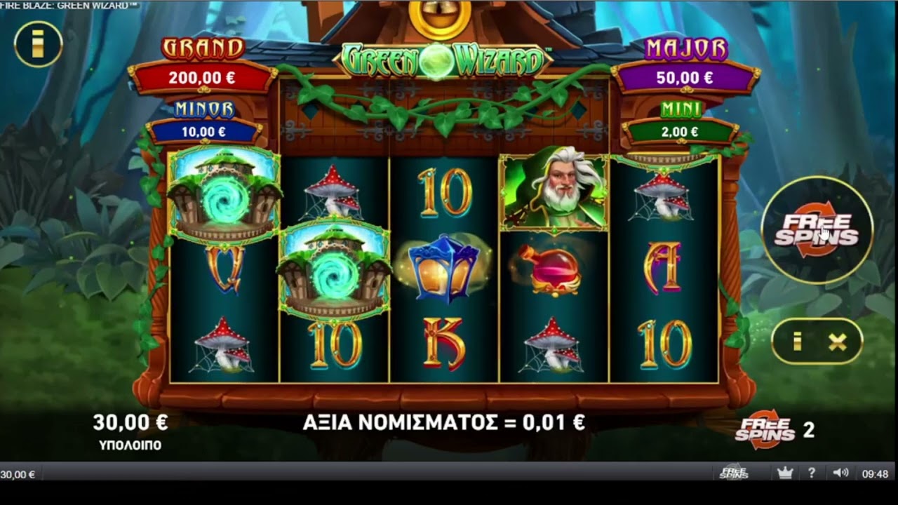Fire Blaze Green Wizard 5  free spins