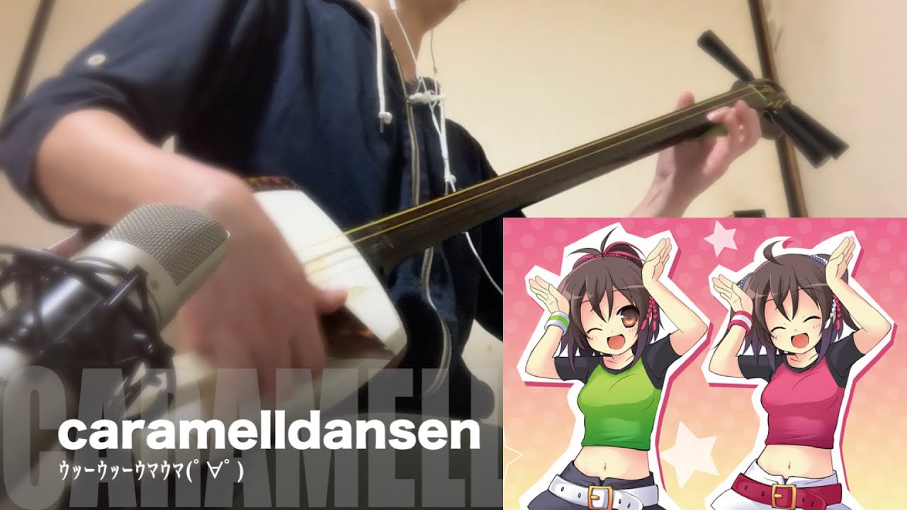 【ｳｯｰｳｯｰｳﾏｳﾏ(ﾟ∀ﾟ)】三味線だけで弾いてみたら火傷したぜ [caramelldansen - Japanese Music Cover]