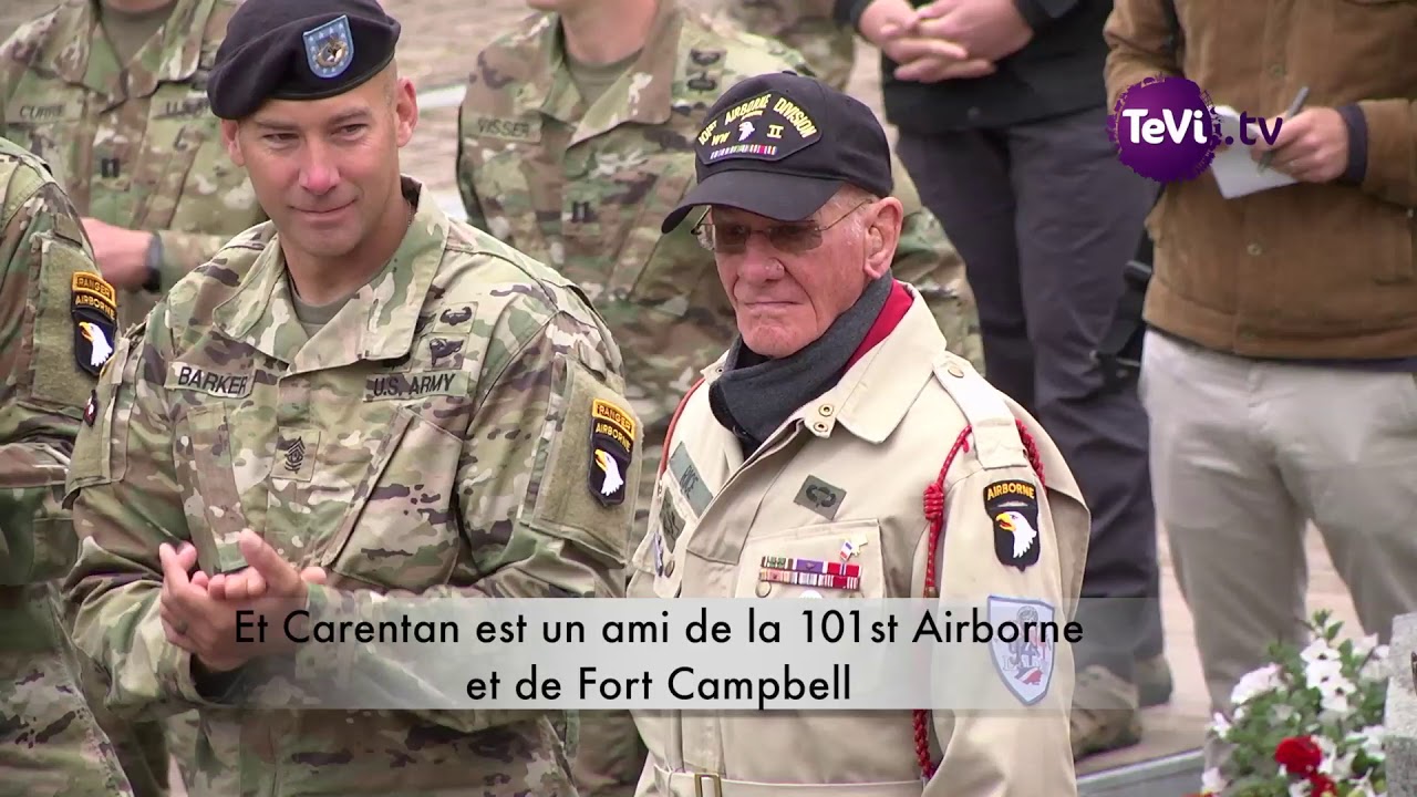 Prise d'arme de la 101st Airborne à Carentan-les-Marais