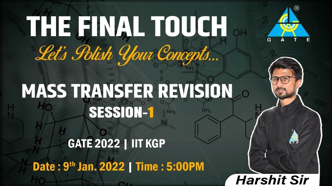 #1 Mass Transfer Revision | The Final Touch | GATE 2022 | IIT KGP | By Harshit Sir