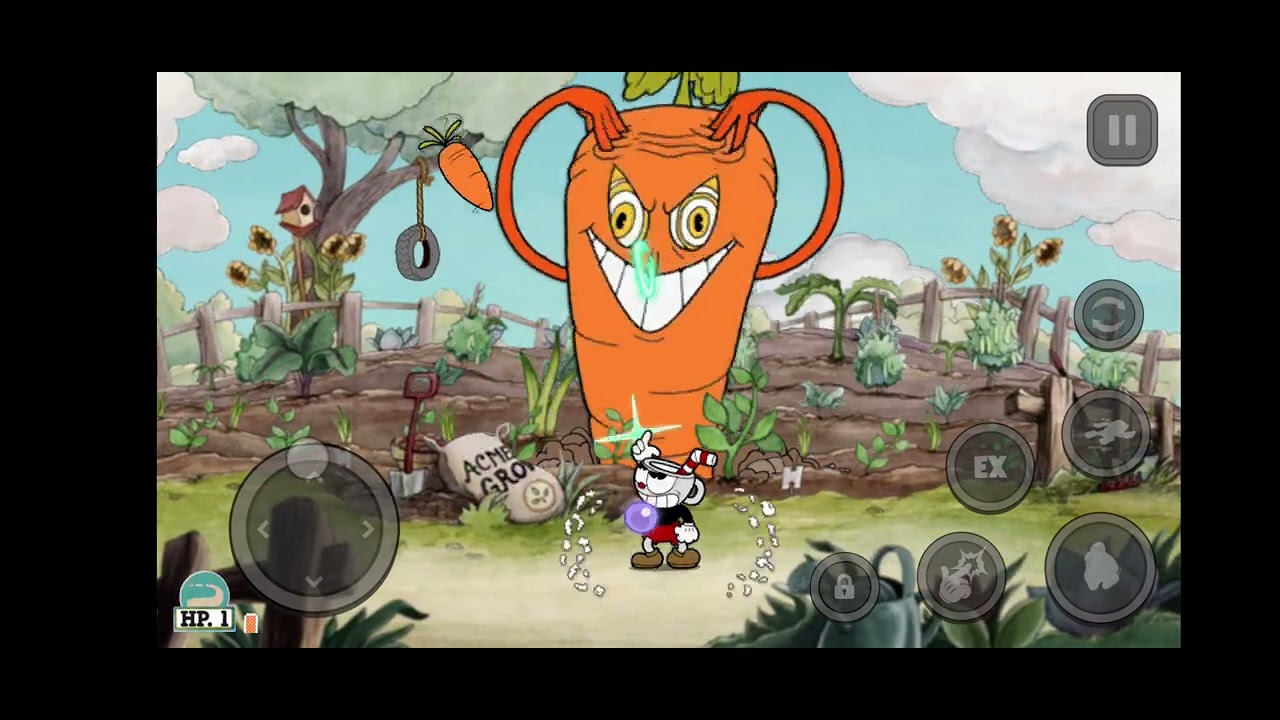 DIA 1 TENTANDO FAZER SPEEDRUN DE CUPHEAD PELO CELULAR
