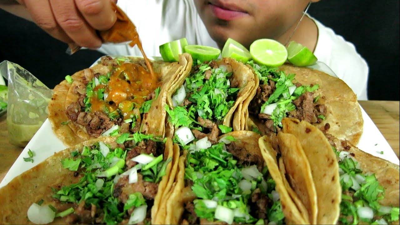 ASMR MUKBANG | COMIENDO TACOS CLÁSICOS DE BISTEC.