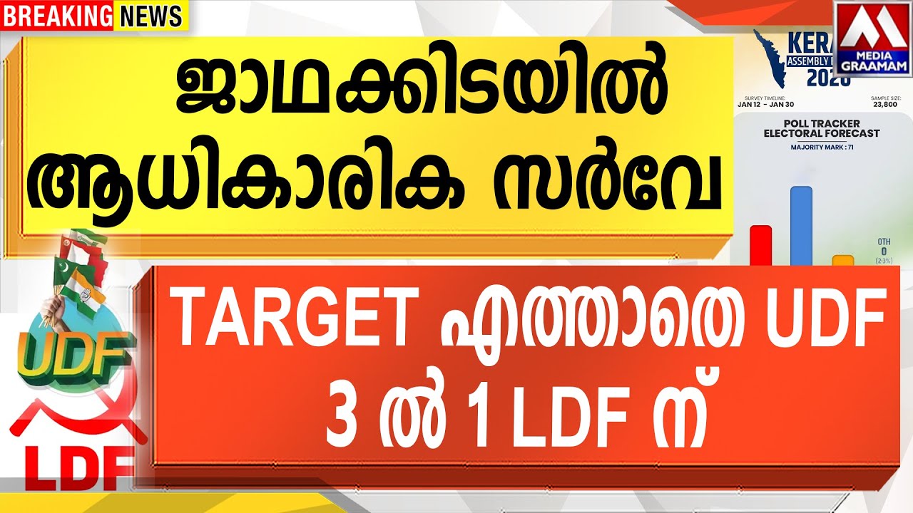 ജാഥക്കിടയിൽ ആധികാരിക സർവേ  | TARGET എത്താതെ UDF 3 ൽ 1 LDF ന്