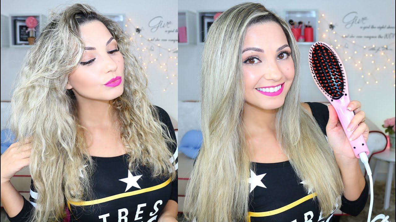 ESCOVA ALISADORA ROSA: funciona mesmo? Resenha e utilização Por Bia Munstein