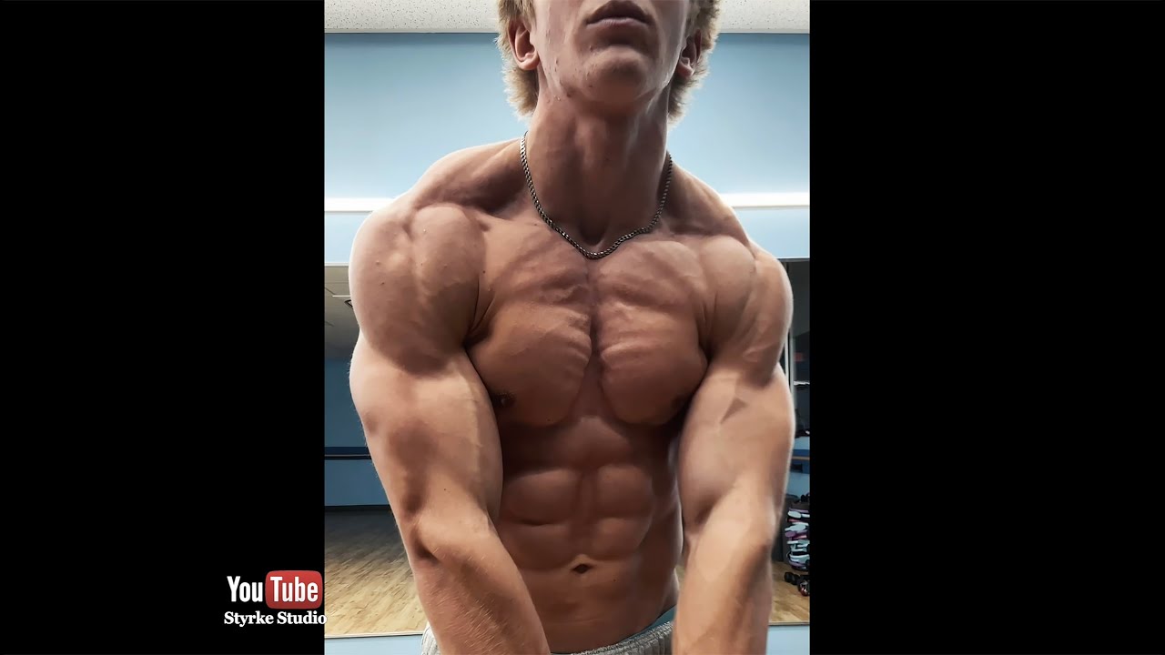 Teen Fitness Model Bodybuilding Shredded Abs Body Update Posing Taylor Farr Styrke Studio #aesthetic
