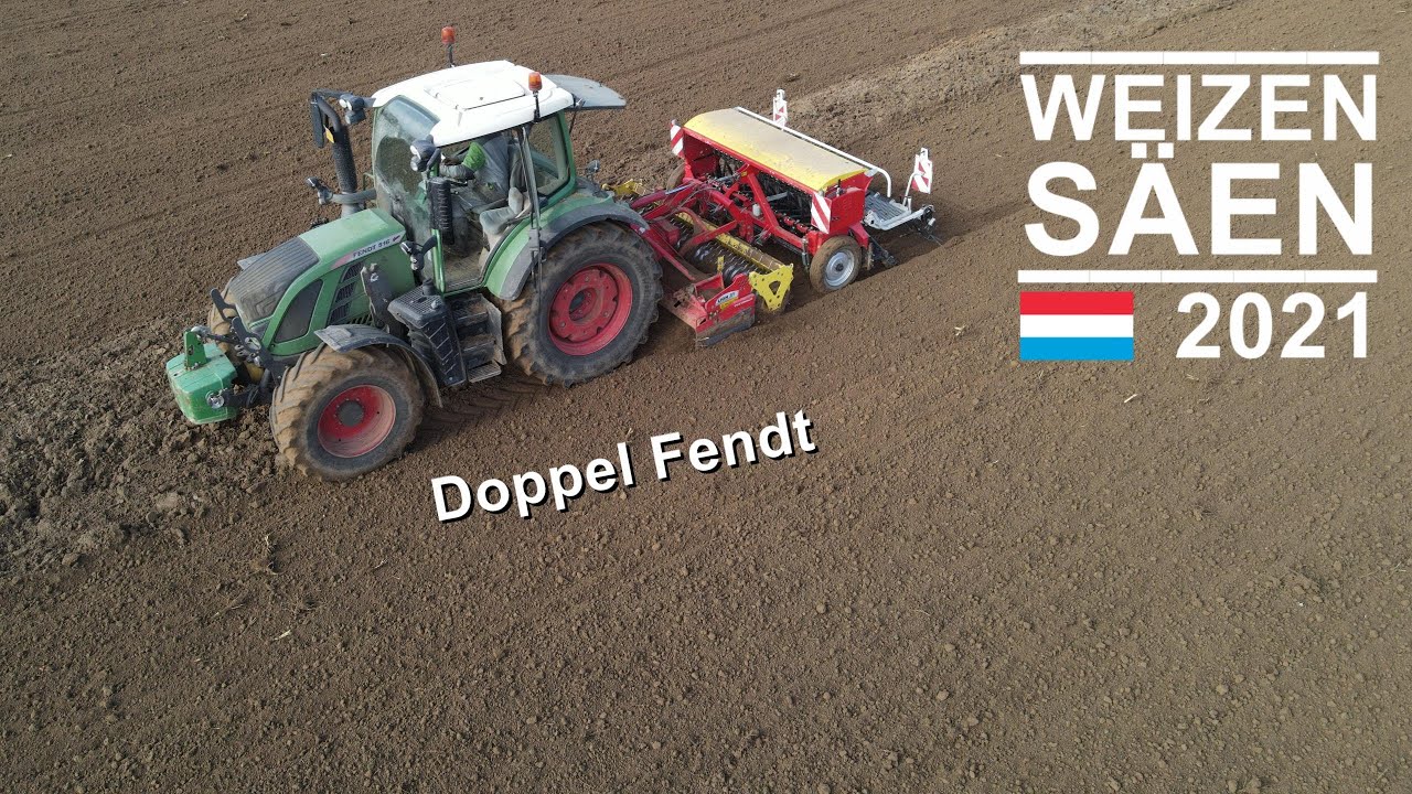 Pflügen & Weizen säen | Fendt 313/516 Vario / Huard Pflug & Pöttinger Säkombination | Luxemburg 2021