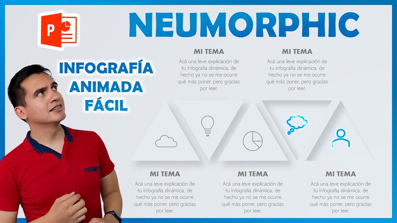 😱 INFOGRAFÍA estilo NEUMORPHIC interactiva en PowerPoint ✅ Fácil ✅