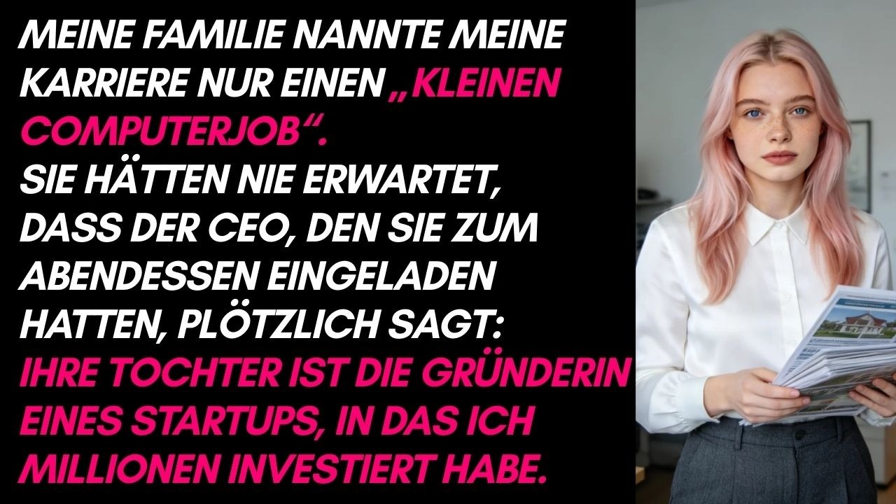 Familie belächelt meinen „Computer-Job“ – bis der CEO beim Essen Millionen-Investments verrät
