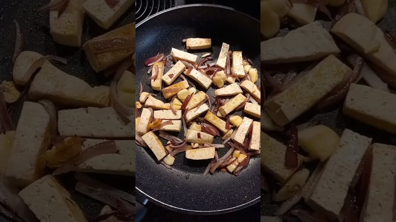 sauteed  beans with tofu🤤😋