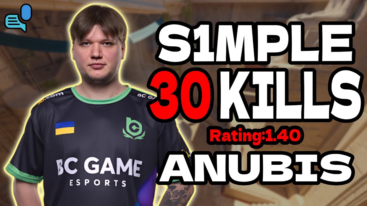 s1mple 30 KILLS | Rating: 1.40 | SoloQ +VOICE | FACEIT EU RANKED | anubis | Apr 15, 2026