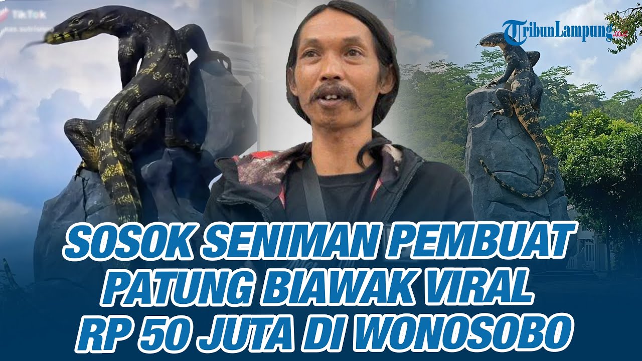SOSOK Seniman Pembuat Patung Biawak Viral Rp 50 Juta di Wonosobo